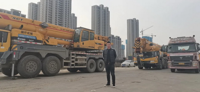 李老板的公司拥有近20台清一色的sb起重机
